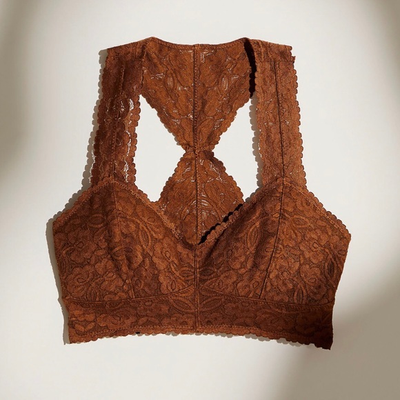 Free People Galloon Lace Bralette Copper Tan XS - Picture 5 of 13